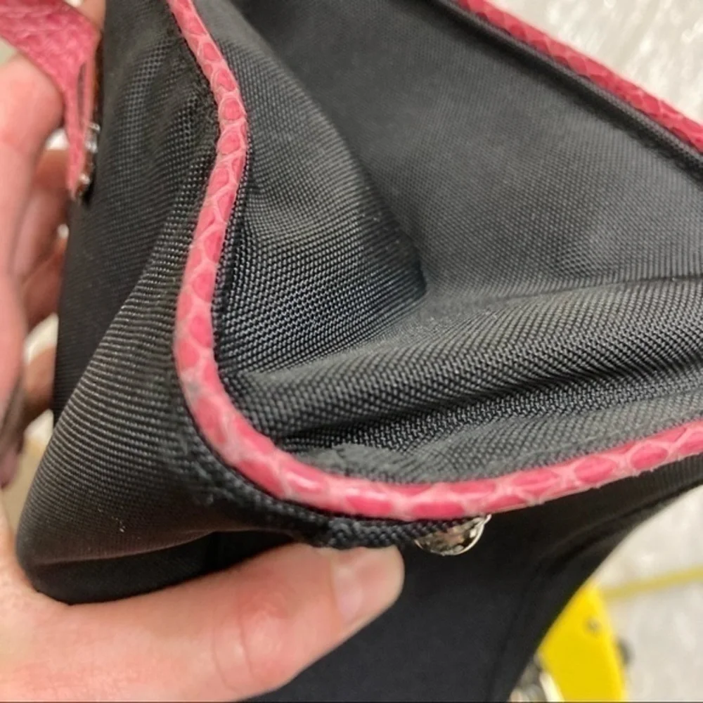 Kate spade black nylon and pink mini tote bag made in Italy rare